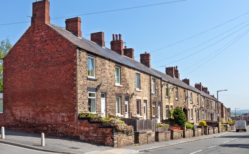 A row of Victorian terraced houses