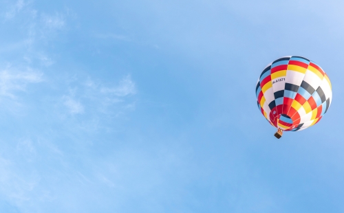 Colourful hot air balloon in the sky